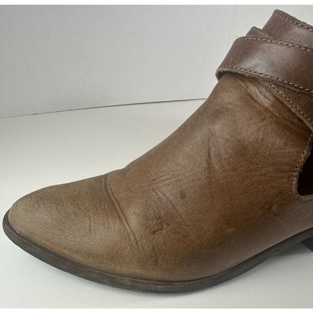 Frye Ray Ankle Boots Brown Leather Western Shootie Cowboy Booties 7.5 M *Flawed - Picture 11 of 16